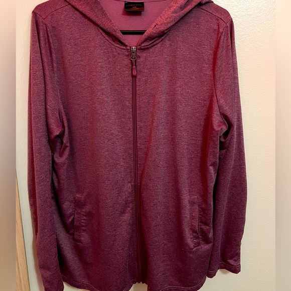 Used. Purple Zip Up Jacket. Thin. Two pockets on side. Smoke-Free Home. - Picture 1 of 3